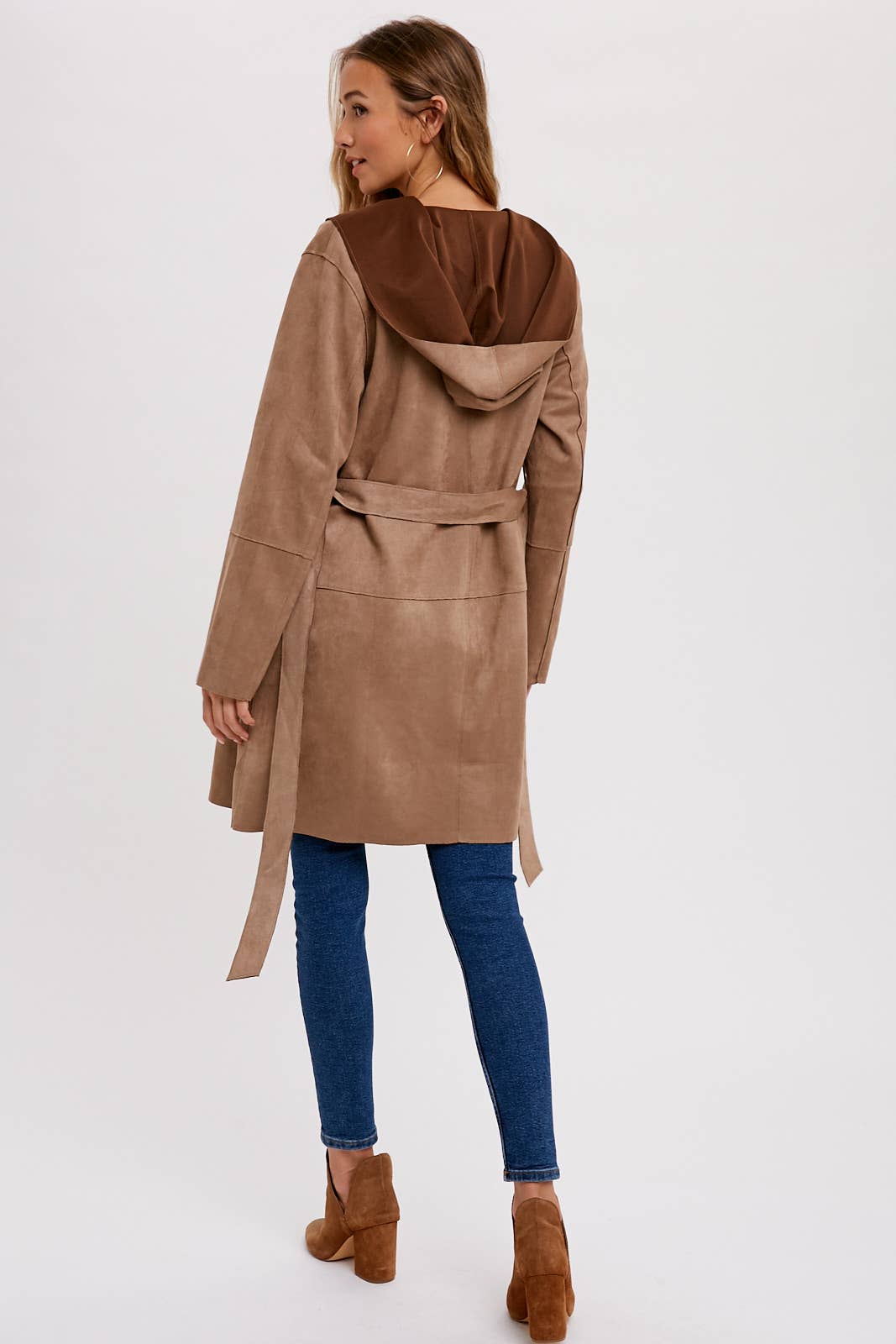 Suede-like Hooded Jacket in Coco