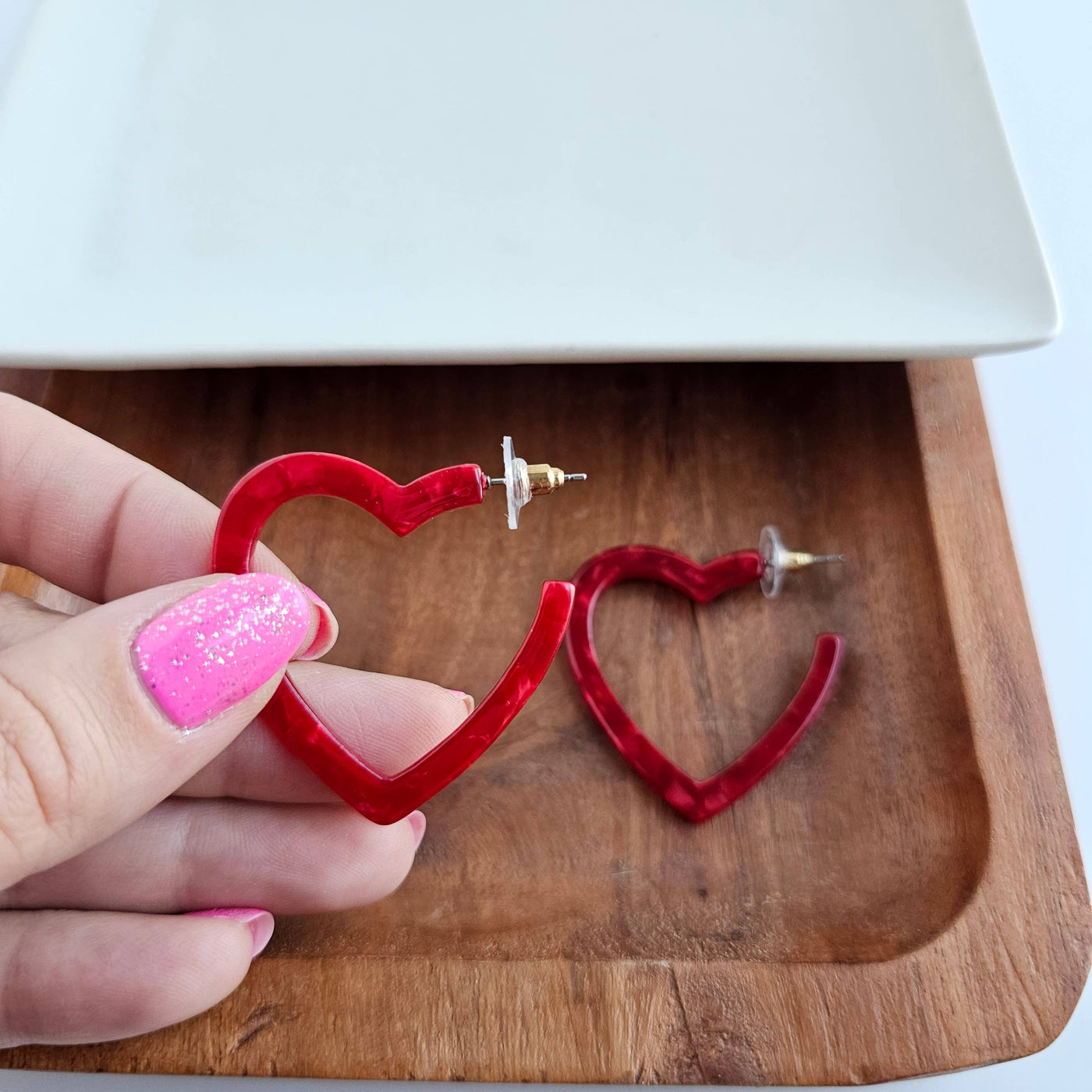 Heart Hoops- Red