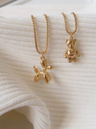 18K Gold plated puppy necklace