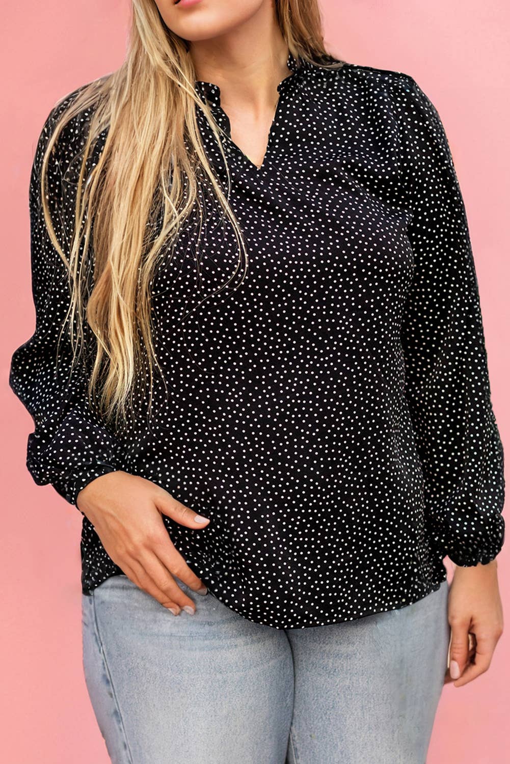 Plus Size Polka Dot Blouse