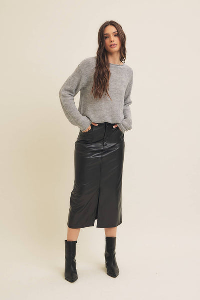 Stretch Leather Skirt