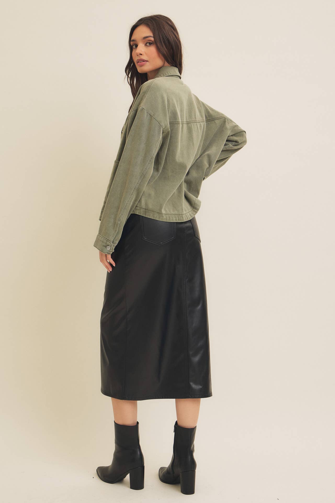 Stretch Leather Skirt