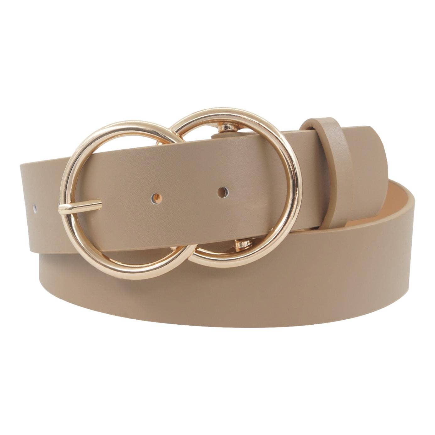 Thick Double Ring Belt Matte Bronze