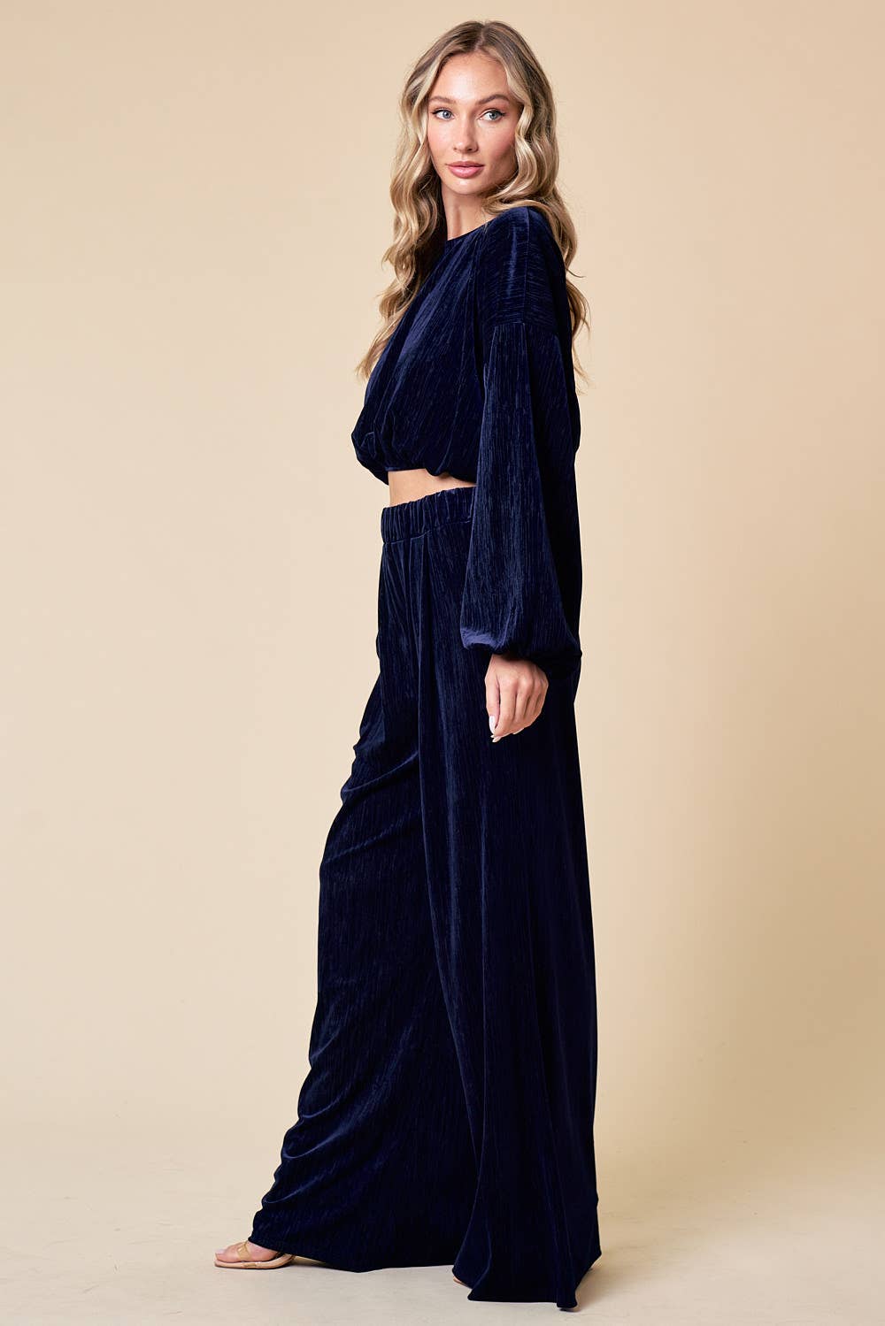 Velvet Wide Leg Pants