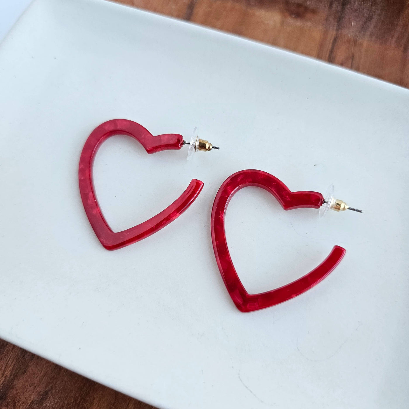 Heart Hoops- Red