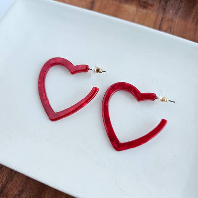 Heart Hoops- Red