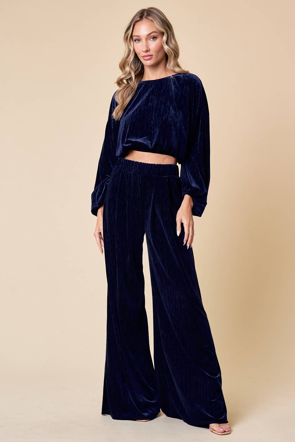 Velvet Wide Leg Pants