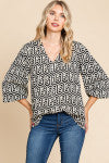 Poet Sleeve Geo Top