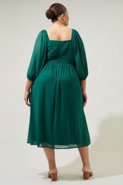 Amaretto Puff Sleeve Dress Curvy