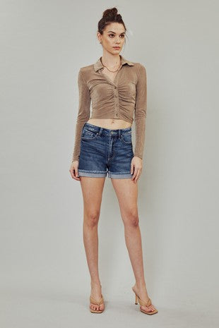 High Rise single fold shorts