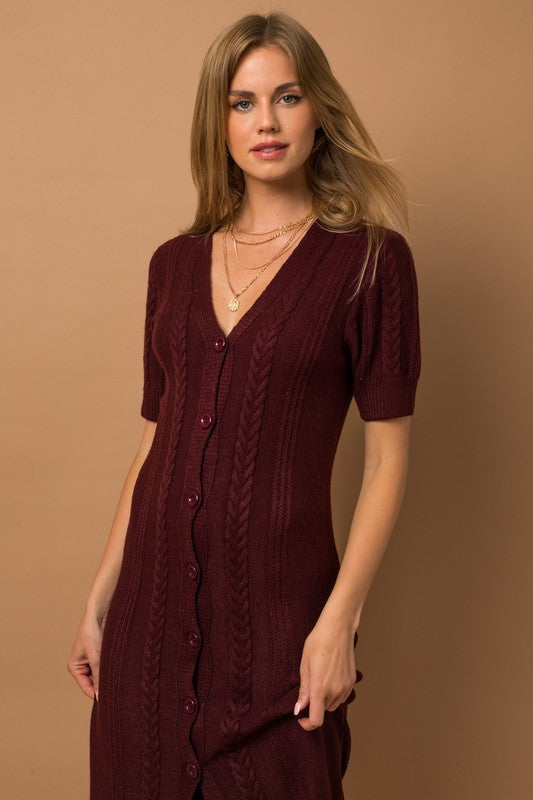 Cable Knit Midi Dress