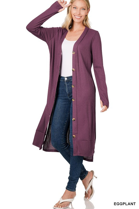 Long Ribbed Cardi