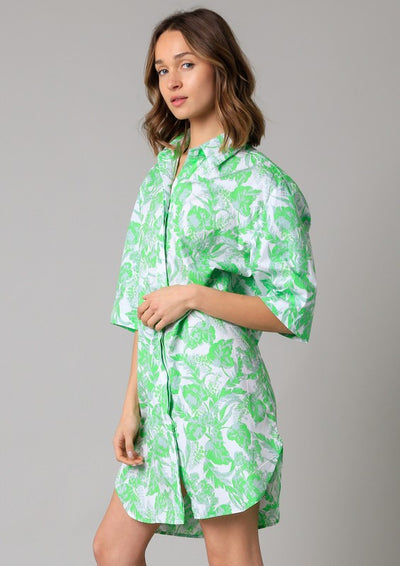 Tropical Shirt Dress