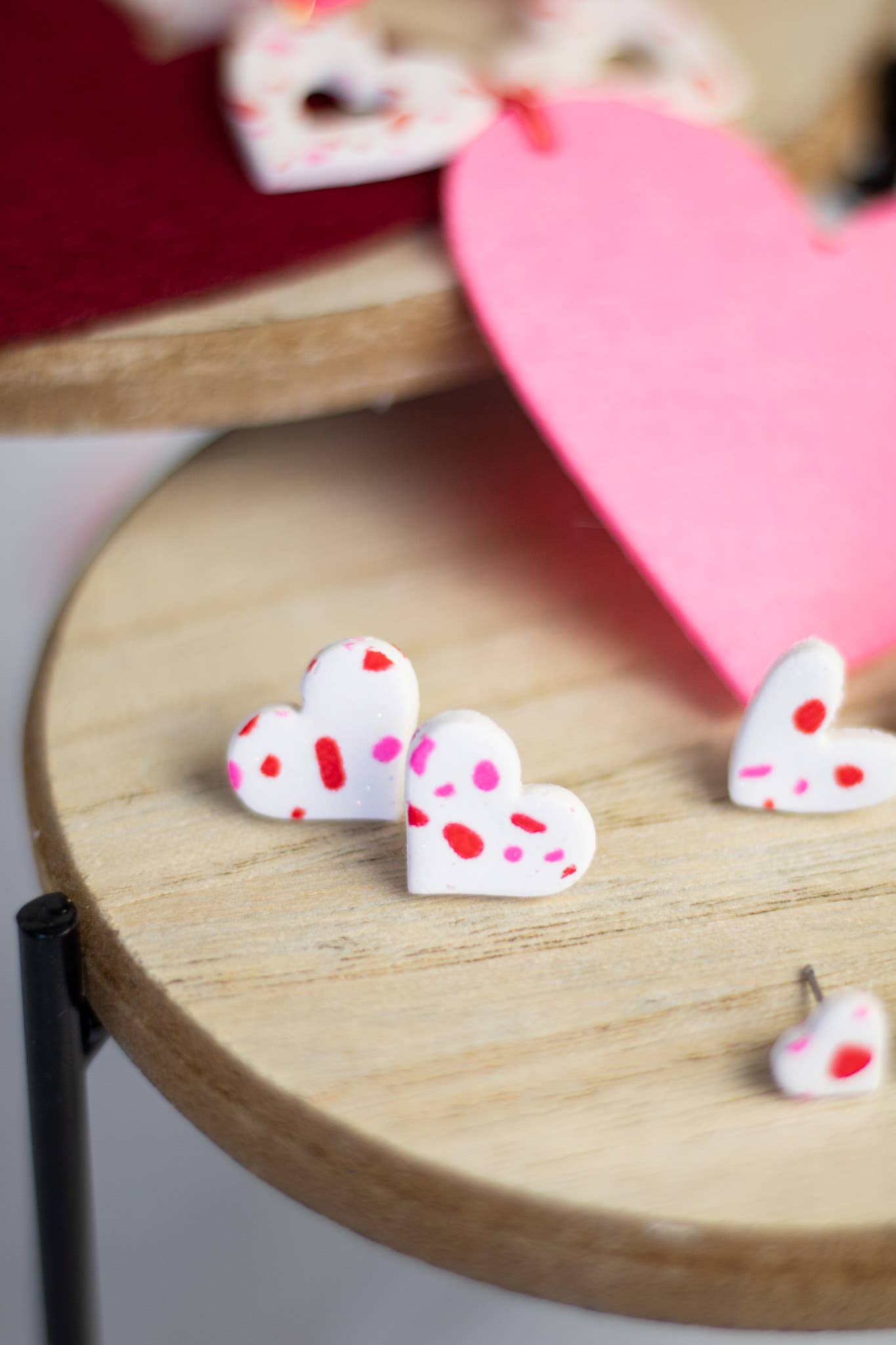 Terazzo Large heart studs