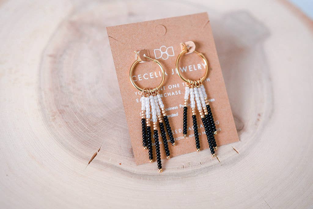 Huggie Native Seed Bead Earrings