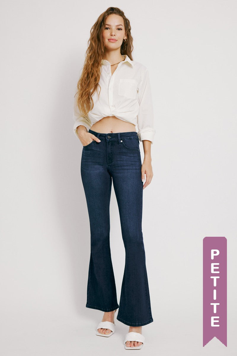 Petite Mid Rise Dark Flare