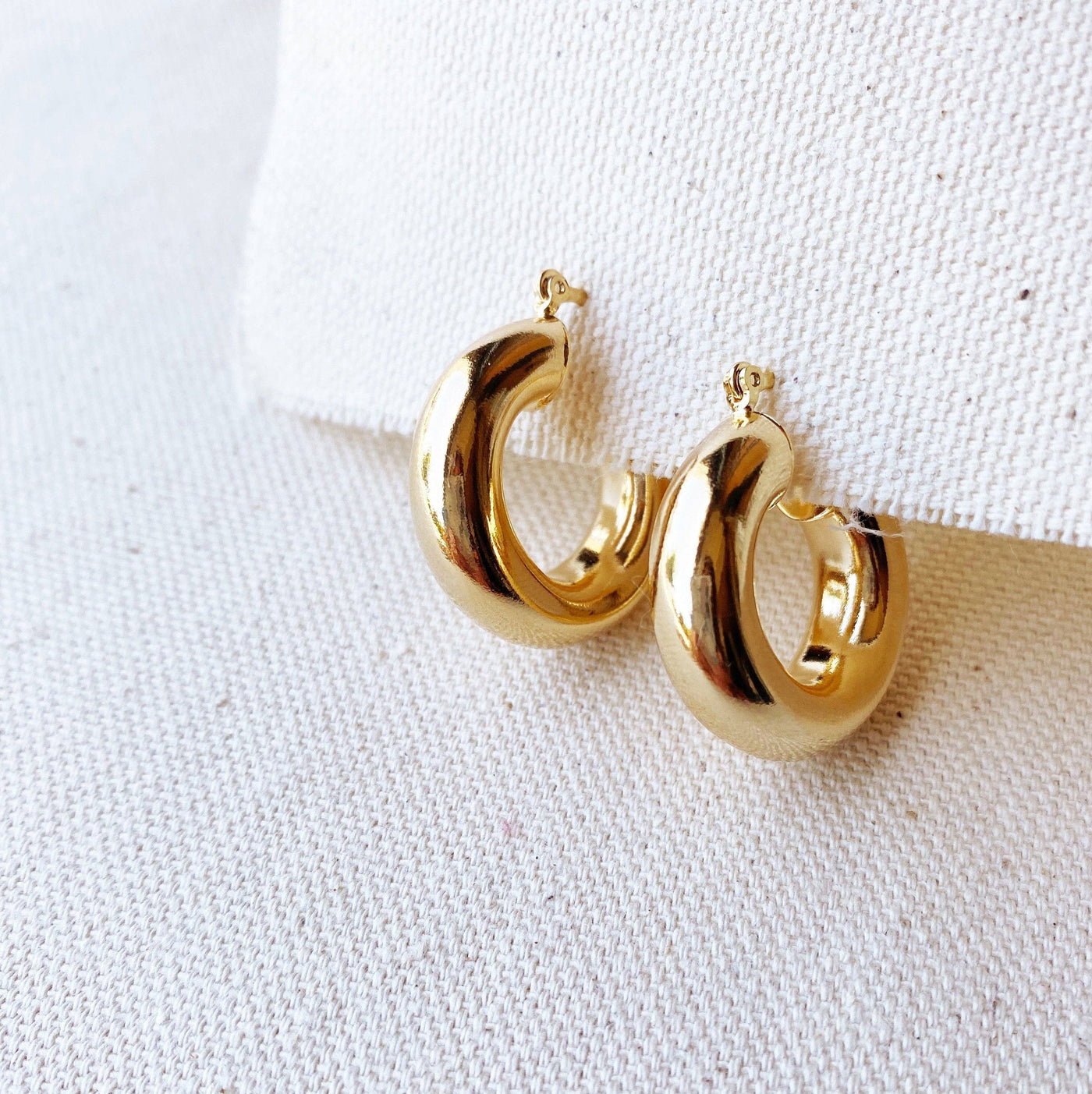 18k Gold Filled Thick Hoops