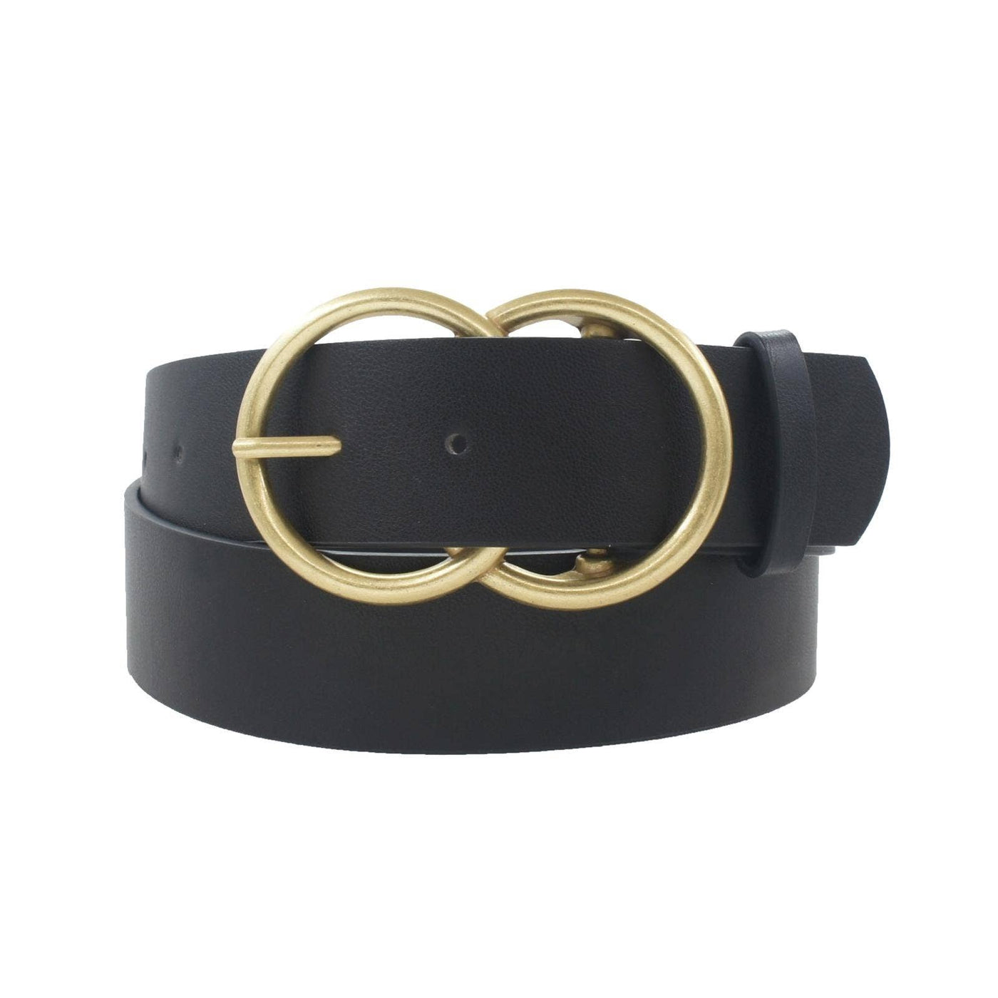 Thick Double Ring Belt Matte Bronze