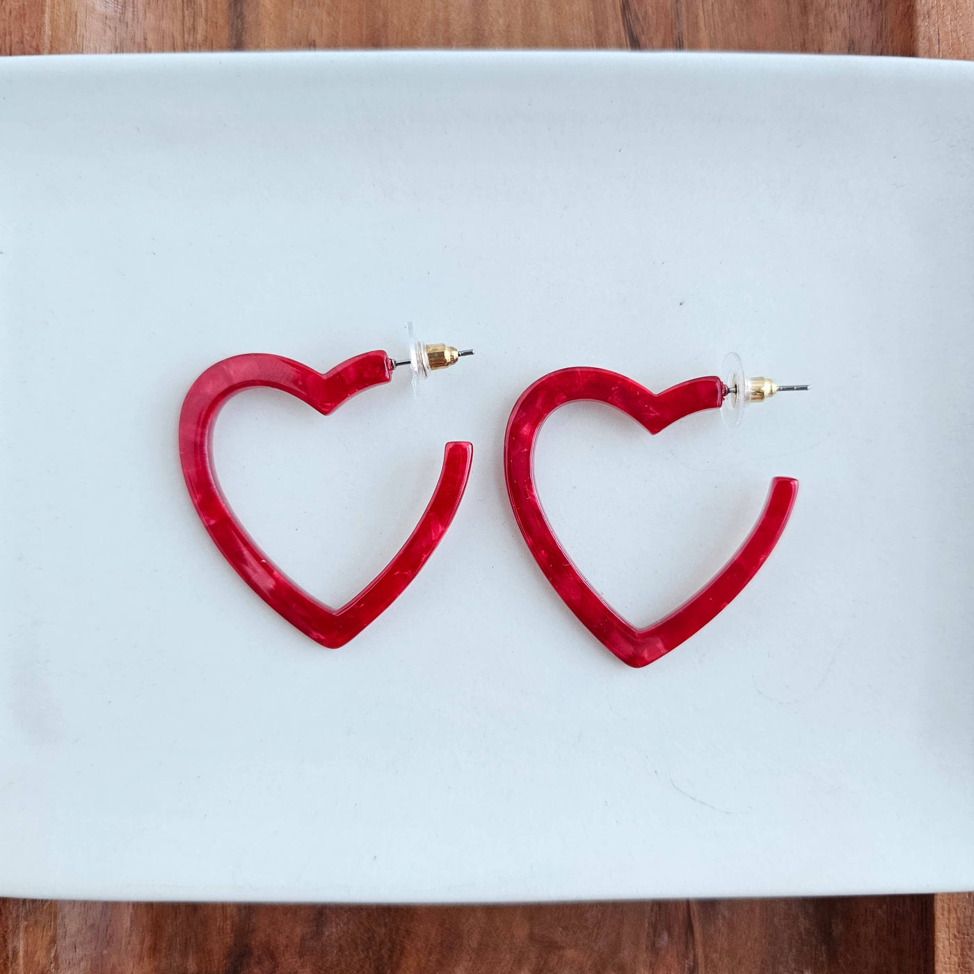 Heart Hoops- Red